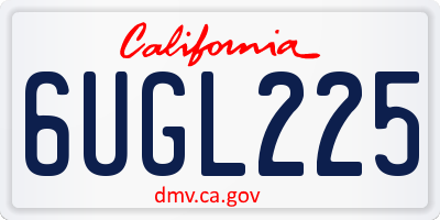CA license plate 6UGL225