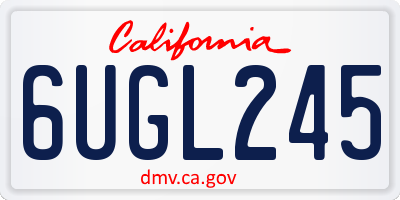 CA license plate 6UGL245