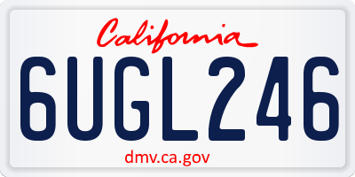 CA license plate 6UGL246