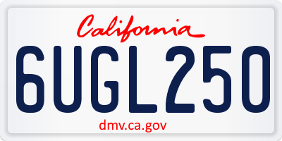 CA license plate 6UGL250