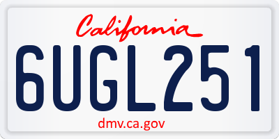 CA license plate 6UGL251