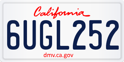CA license plate 6UGL252