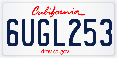 CA license plate 6UGL253