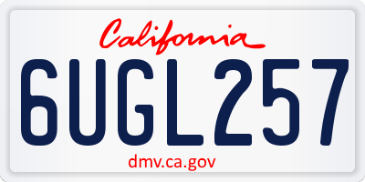 CA license plate 6UGL257