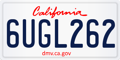 CA license plate 6UGL262