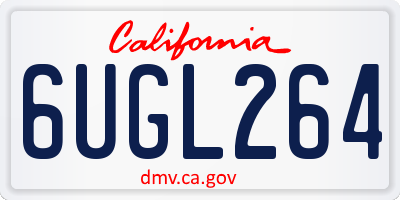 CA license plate 6UGL264