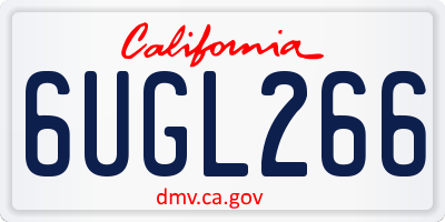 CA license plate 6UGL266