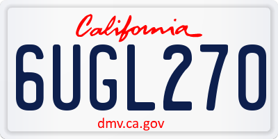 CA license plate 6UGL270