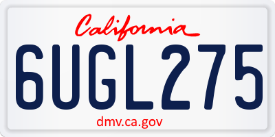 CA license plate 6UGL275