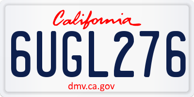 CA license plate 6UGL276