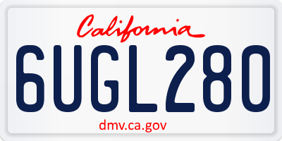 CA license plate 6UGL280