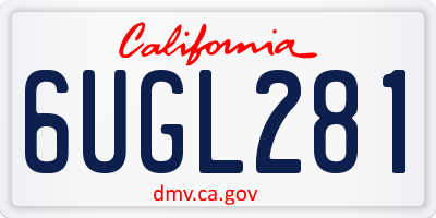 CA license plate 6UGL281