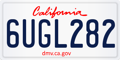 CA license plate 6UGL282