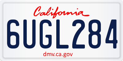 CA license plate 6UGL284