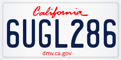CA license plate 6UGL286
