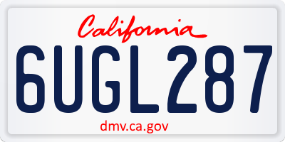 CA license plate 6UGL287