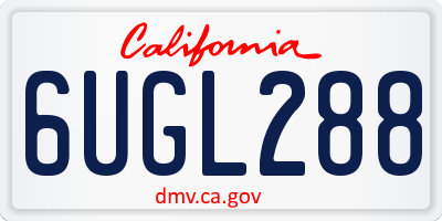 CA license plate 6UGL288