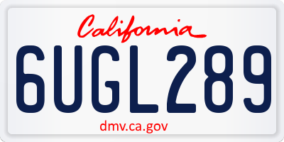 CA license plate 6UGL289