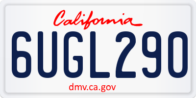 CA license plate 6UGL290