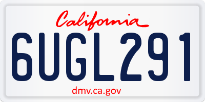 CA license plate 6UGL291
