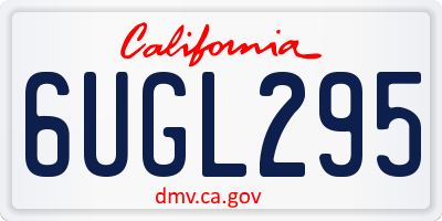 CA license plate 6UGL295