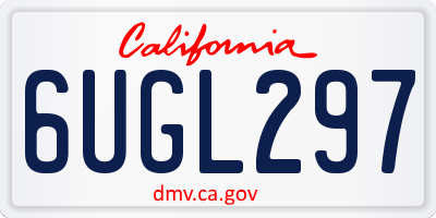 CA license plate 6UGL297