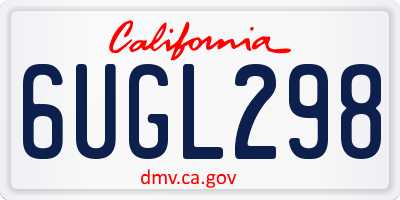 CA license plate 6UGL298