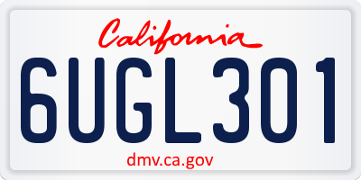 CA license plate 6UGL301