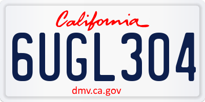 CA license plate 6UGL304