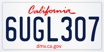CA license plate 6UGL307