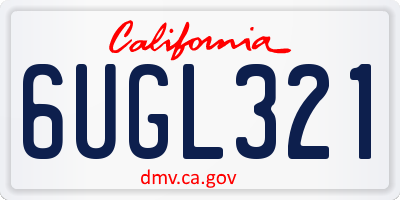 CA license plate 6UGL321