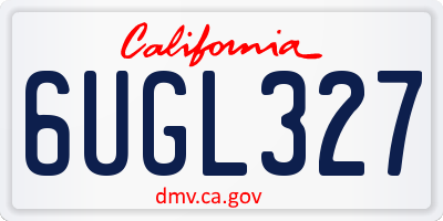 CA license plate 6UGL327