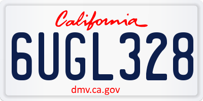 CA license plate 6UGL328