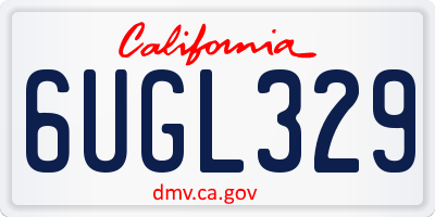 CA license plate 6UGL329