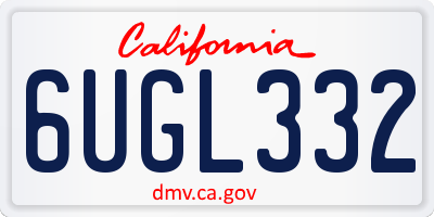 CA license plate 6UGL332