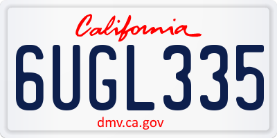 CA license plate 6UGL335