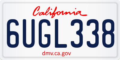 CA license plate 6UGL338