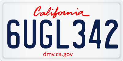 CA license plate 6UGL342
