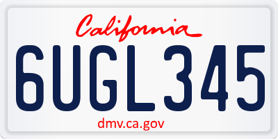CA license plate 6UGL345