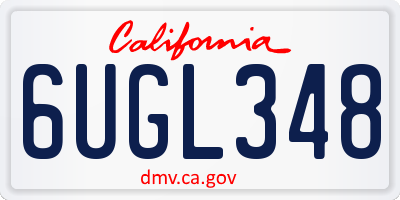 CA license plate 6UGL348