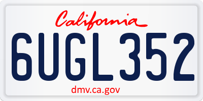 CA license plate 6UGL352