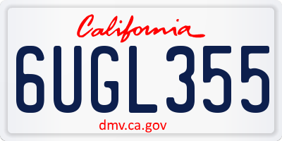 CA license plate 6UGL355