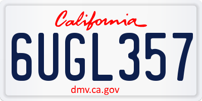 CA license plate 6UGL357