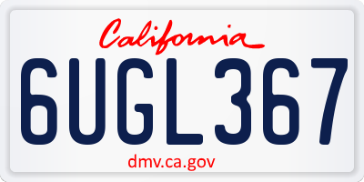 CA license plate 6UGL367