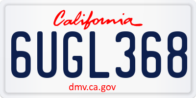 CA license plate 6UGL368