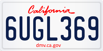 CA license plate 6UGL369