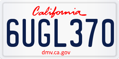 CA license plate 6UGL370
