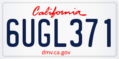 CA license plate 6UGL371