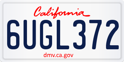 CA license plate 6UGL372