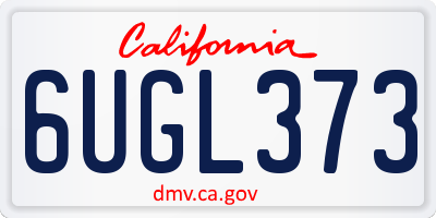 CA license plate 6UGL373